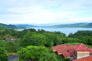 The eastern part of the lake is seen from an El Castillo restaurant.